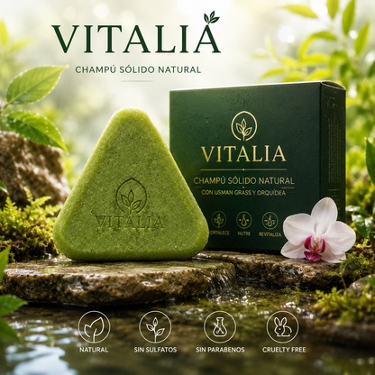 Vitalia™ | Champú Sólido Natural con Usman Grass y Orquídea