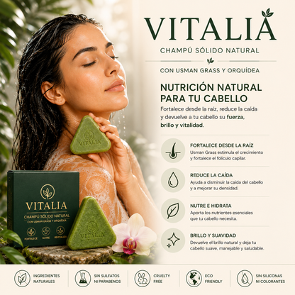 Vitalia™ | Champú Sólido Natural con Usman Grass y Orquídea